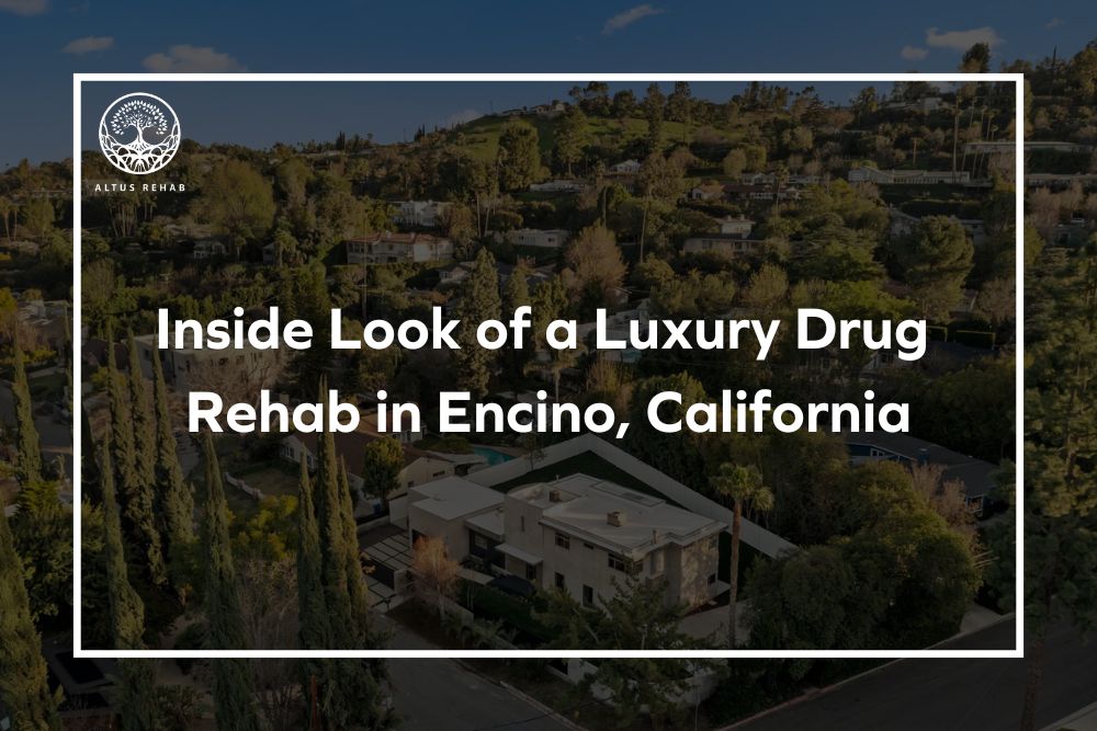 Aerial view of Altus Rehab, a luxury drug rehab in Encino, California